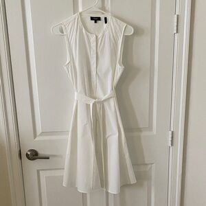 Theory Ivory Sleeveless Midi Dress